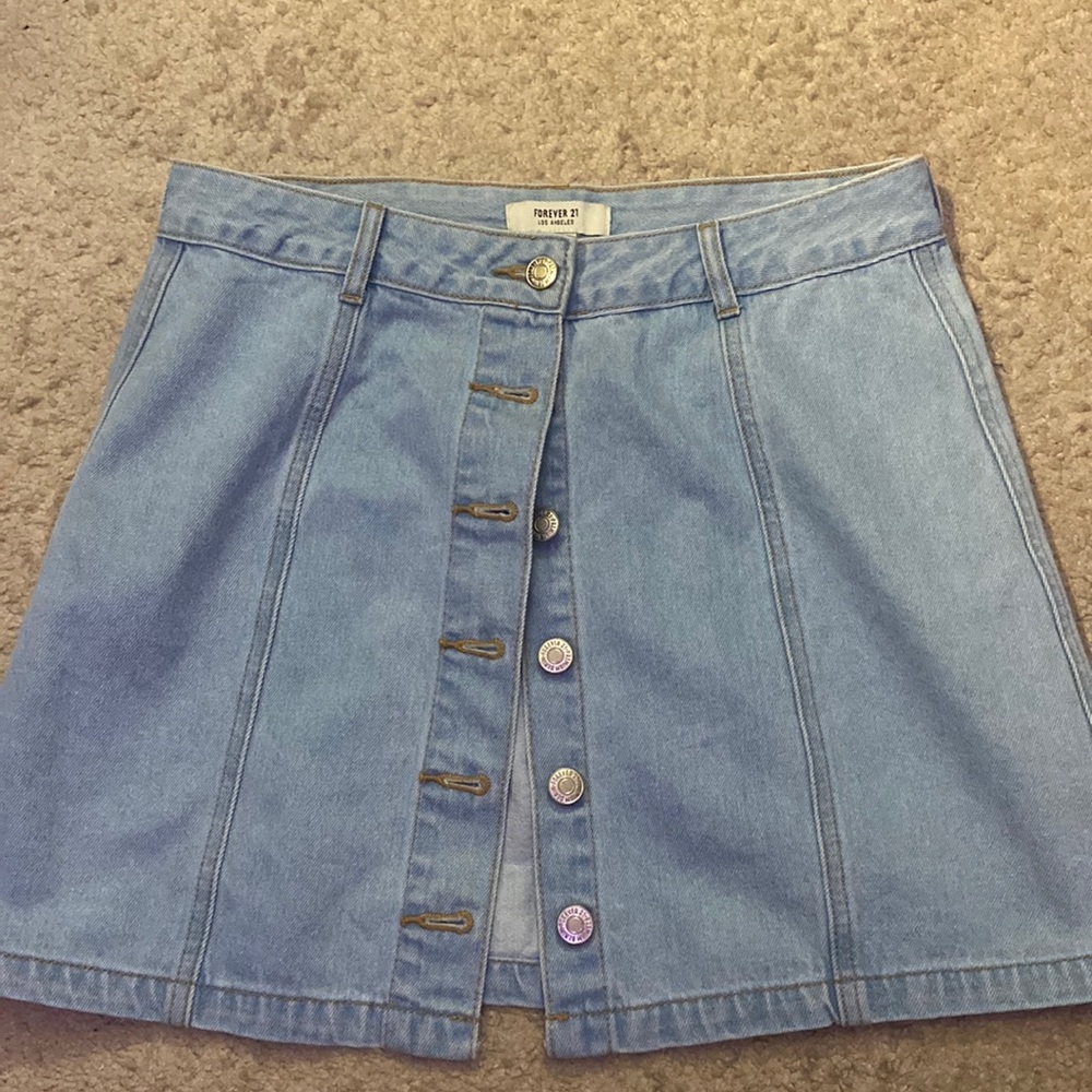 Light washed a-line jean skirt